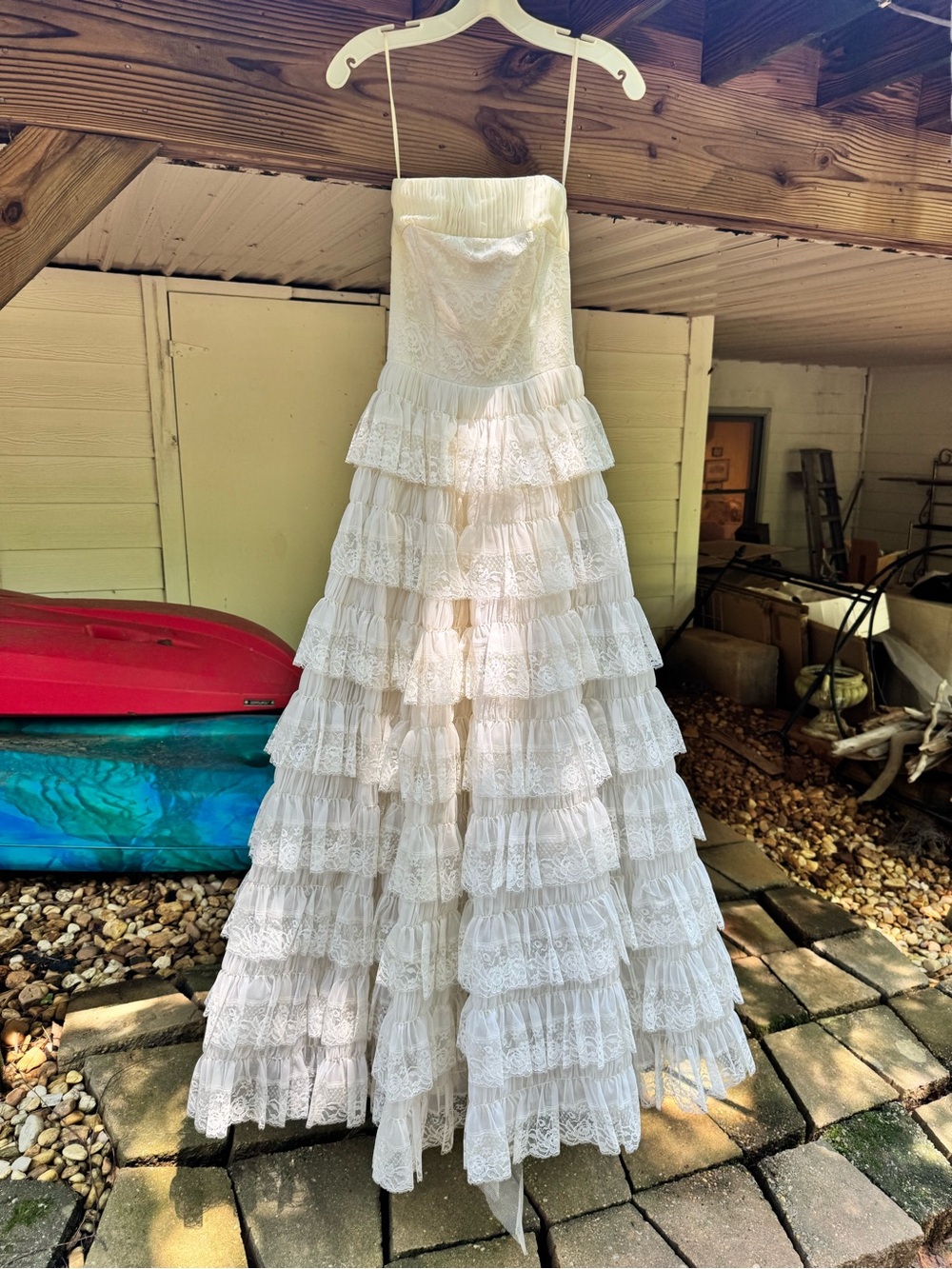 Vintage one of a kind lace wedding dress